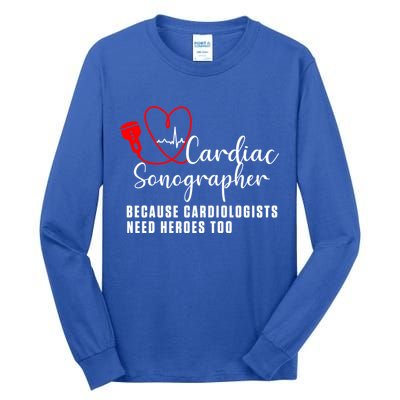 Cardiac Sonographer Echo Tech Learn Rdcs Gift Tall Long Sleeve T-Shirt
