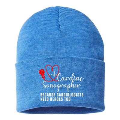 Cardiac Sonographer Echo Tech Learn Rdcs Gift Sustainable Knit Beanie