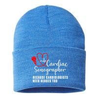Cardiac Sonographer Echo Tech Learn Rdcs Gift Sustainable Knit Beanie