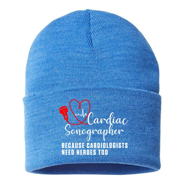 Cardiac Sonographer Echo Tech Learn Rdcs Gift Sustainable Knit Beanie