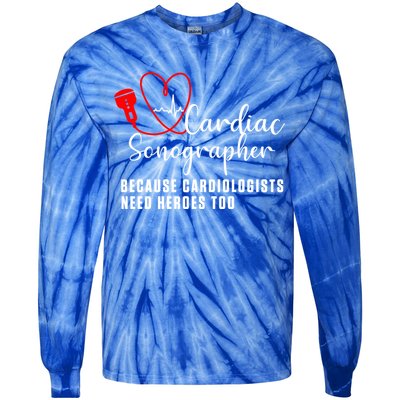 Cardiac Sonographer Echo Tech Learn Rdcs Gift Tie-Dye Long Sleeve Shirt