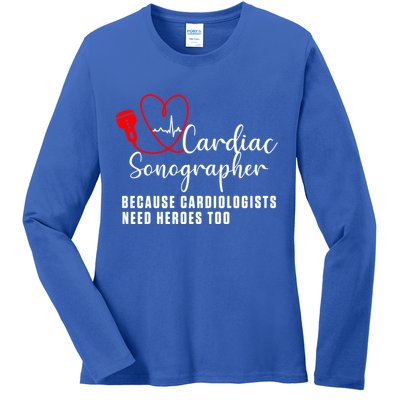 Cardiac Sonographer Echo Tech Learn Rdcs Gift Ladies Long Sleeve Shirt