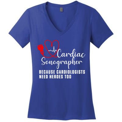 Cardiac Sonographer Echo Tech Learn Rdcs Gift Women's V-Neck T-Shirt