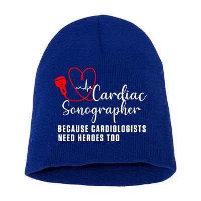 Cardiac Sonographer Echo Tech Learn Rdcs Gift Short Acrylic Beanie