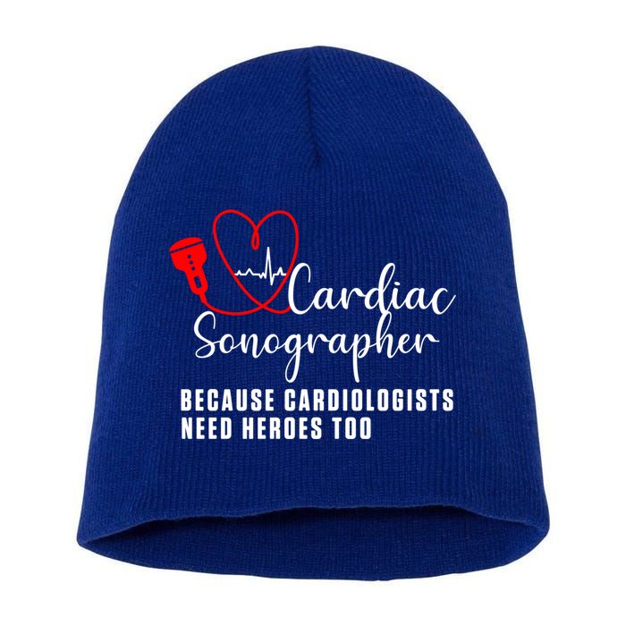 Cardiac Sonographer Echo Tech Learn Rdcs Gift Short Acrylic Beanie