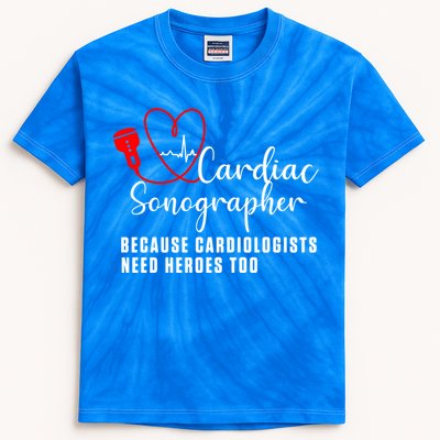 Cardiac Sonographer Echo Tech Learn Rdcs Gift Kids Tie-Dye T-Shirt