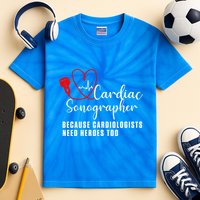 Cardiac Sonographer Echo Tech Learn Rdcs Gift Kids Tie-Dye T-Shirt