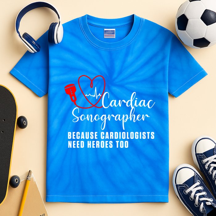 Cardiac Sonographer Echo Tech Learn Rdcs Gift Kids Tie-Dye T-Shirt