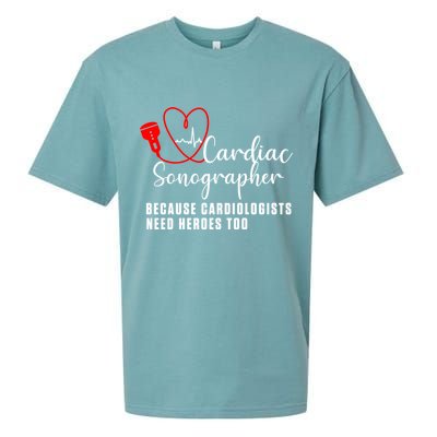 Cardiac Sonographer Echo Tech Learn Rdcs Gift Sueded Cloud Jersey T-Shirt