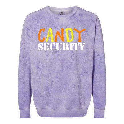 Candy Security Easy Halloween Costume For Lazy Adult Mom Dad Gift Colorblast Crewneck Sweatshirt