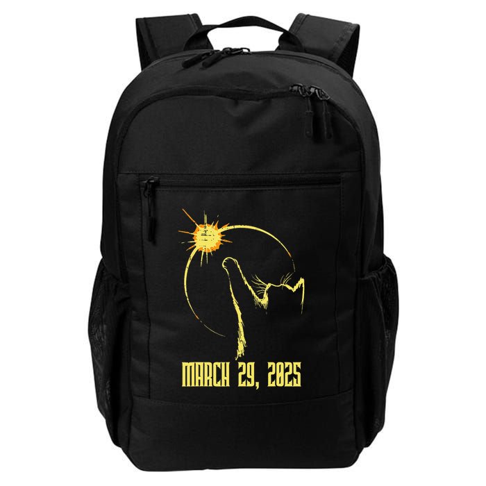 Cat Solar Eclipse March 29th 2025 Cat Reaching To Sun Daily Commute Backpack