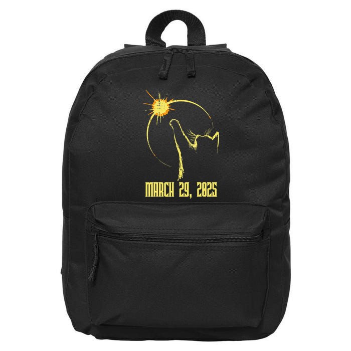 Cat Solar Eclipse March 29th 2025 Cat Reaching To Sun 16 in Basic Backpack