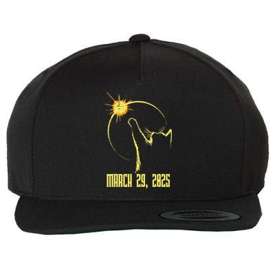 Cat Solar Eclipse March 29th 2025 Cat Reaching To Sun Wool Snapback Cap