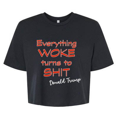 Confucius Says Everything Woke Turns To Shxt Donald J Trump Bella+Canvas Jersey Crop Tee