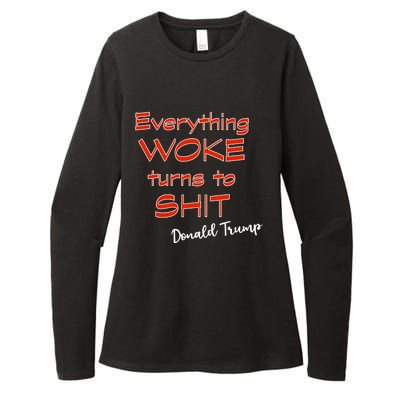 Confucius Says Everything Woke Turns To Shxt Donald J Trump Womens CVC Long Sleeve Shirt