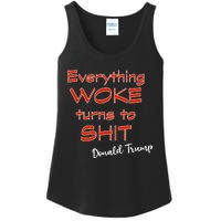 Confucius Says Everything Woke Turns To Shxt Donald J Trump Ladies Essential Tank