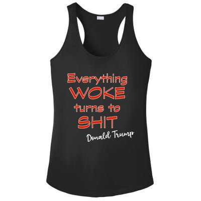 Confucius Says Everything Woke Turns To Shxt Donald J Trump Ladies PosiCharge Competitor Racerback Tank