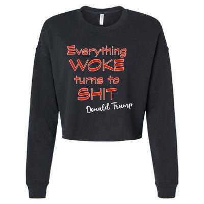 Confucius Says Everything Woke Turns To Shxt Donald J Trump Cropped Pullover Crew