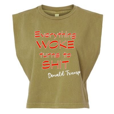 Confucius Says Everything Woke Turns To Shxt Donald J Trump Garment-Dyed Women's Muscle Tee