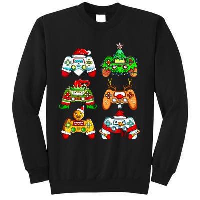 Christmas Santa Elf Gaming Controllers Gamer Xmas Sweatshirt