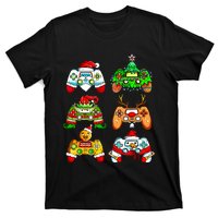 Christmas Santa Elf Gaming Controllers Gamer Xmas T-Shirt