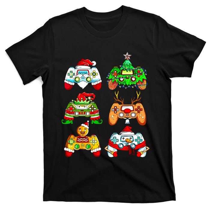 Christmas Santa Elf Gaming Controllers Gamer Xmas T-Shirt