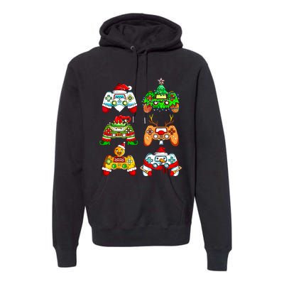 Christmas Santa Elf Gaming Controllers Gamer Xmas Premium Hoodie