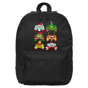 Christmas Santa Elf Gaming Controllers Gamer Xmas 16 in Basic Backpack