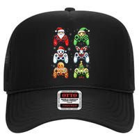 Christmas Santa Elf Snowman Cookie Gaming High Crown Mesh Back Trucker Hat