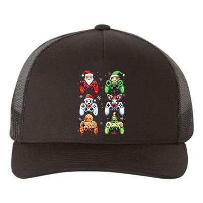 Christmas Santa Elf Snowman Cookie Gaming Yupoong Adult 5-Panel Trucker Hat