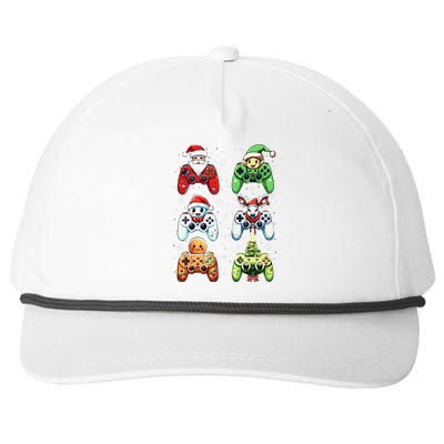 Christmas Santa Elf Snowman Cookie Gaming Snapback Five-Panel Rope Hat