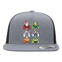 Christmas Santa Elf Snowman Cookie Gaming Flat Bill Trucker Hat