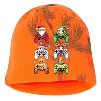 Christmas Santa Elf Snowman Cookie Gaming Kati - Camo Knit Beanie