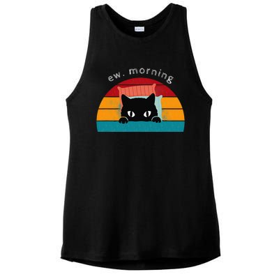 Cat Shirt. Ew. Mornings Ladies PosiCharge Tri-Blend Wicking Tank