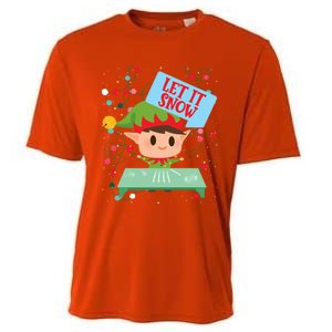 Cocaine Santa Elf Gift Sweater Let It Snow Meaningful Gift Cooling Performance Crew T-Shirt