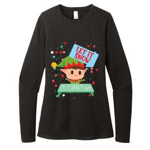 Cocaine Santa Elf Gift Sweater Let It Snow Meaningful Gift Womens CVC Long Sleeve Shirt