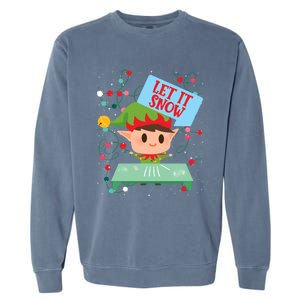 Cocaine Santa Elf Gift Sweater Let It Snow Meaningful Gift Garment-Dyed Sweatshirt