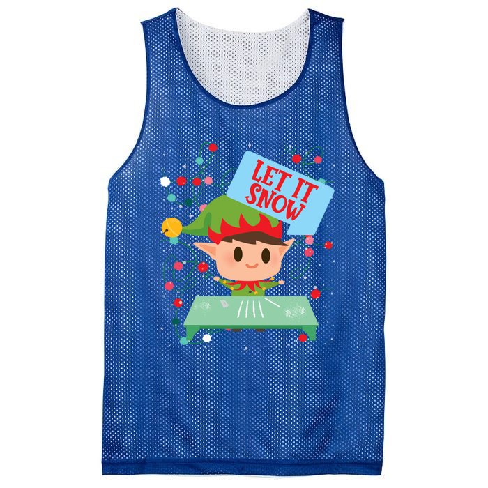 Cocaine Santa Elf Gift Sweater Let It Snow Meaningful Gift Mesh Reversible Basketball Jersey Tank