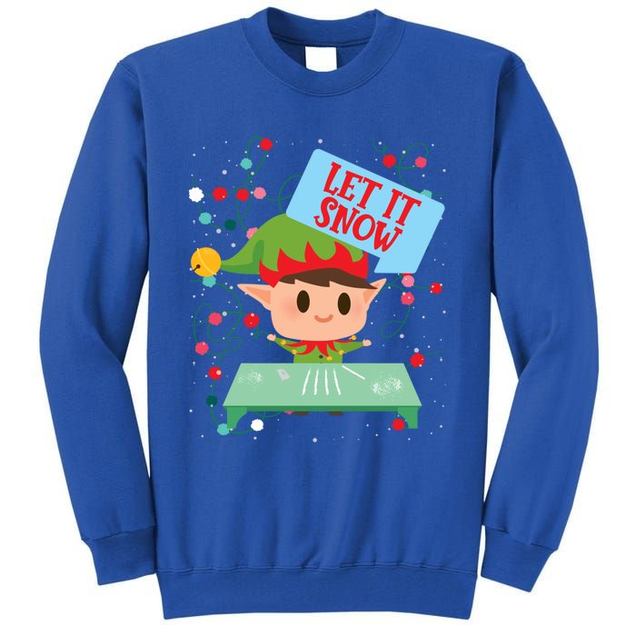 Cocaine Santa Elf Gift Sweater Let It Snow Meaningful Gift Tall Sweatshirt