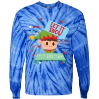 Cocaine Santa Elf Gift Sweater Let It Snow Meaningful Gift Tie-Dye Long Sleeve Shirt