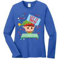 Cocaine Santa Elf Gift Sweater Let It Snow Meaningful Gift Ladies Long Sleeve Shirt