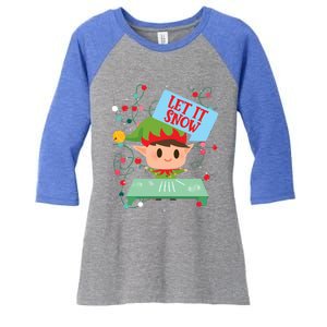 Cocaine Santa Elf Gift Sweater Let It Snow Meaningful Gift Women's Tri-Blend 3/4-Sleeve Raglan Shirt