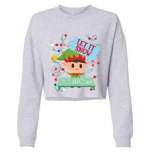 Cocaine Santa Elf Gift Sweater Let It Snow Meaningful Gift Cropped Pullover Crew