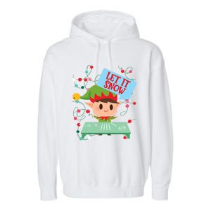 Cocaine Santa Elf Gift Sweater Let It Snow Meaningful Gift Garment-Dyed Fleece Hoodie