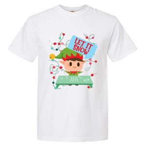 Cocaine Santa Elf Gift Sweater Let It Snow Meaningful Gift Garment-Dyed Heavyweight T-Shirt