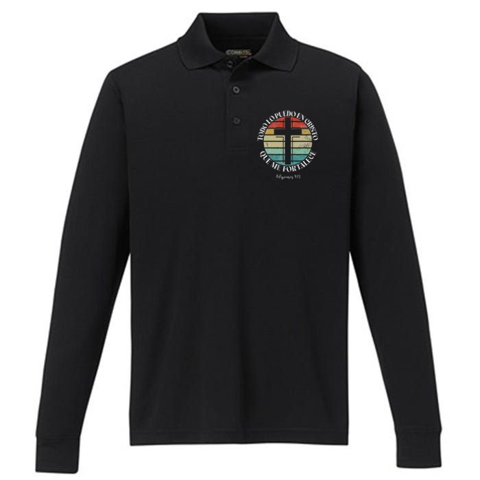 Christian Spanish EspañOl Cristianos Religious Jesus God Performance Long Sleeve Polo