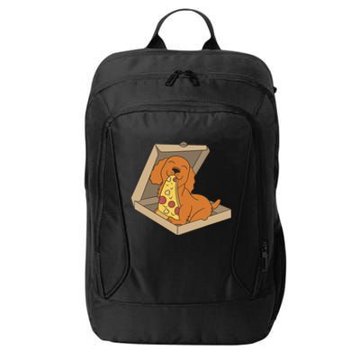 Cocker Spaniel Eating Pizza Funny Dog lover City Backpack