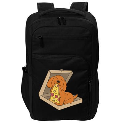 Cocker Spaniel Eating Pizza Funny Dog lover Impact Tech Backpack