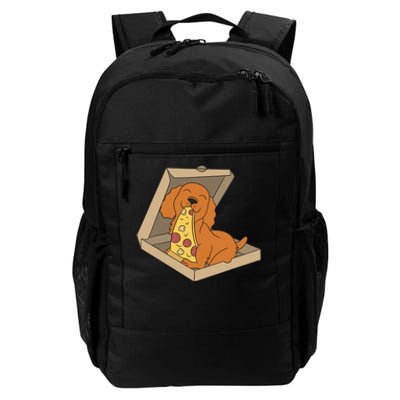 Cocker Spaniel Eating Pizza Funny Dog lover Daily Commute Backpack