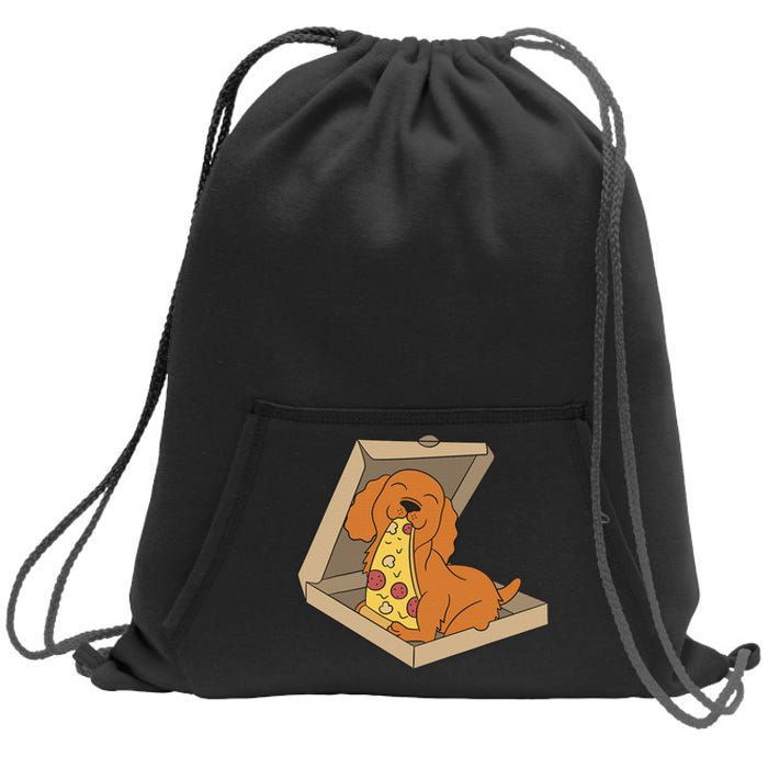 Cocker Spaniel Eating Pizza Funny Dog lover Sweatshirt Cinch Pack Bag